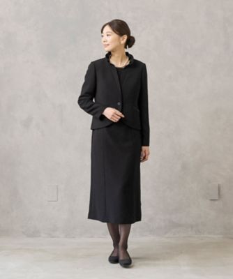 【ＨＩＲＯＭＩ　ＹＯＳＨＩＤＡ　ＢＬＡＣＫ】オンライン限定・スタンドフリルカラージャケット×前開きワンピース