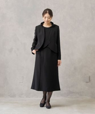 【ＨＩＲＯＭＩ　ＹＯＳＨＩＤＡ　ＢＬＡＣＫ】オンライン限定・スタンドフリルカラージャケット×前開きワンピース