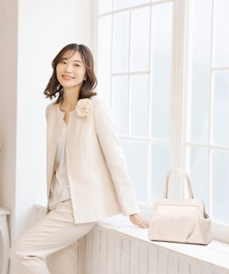 ＜CARETTE (Women)＞オンライン限定【卒業式・入学式・セレモニー】ツイードジャケットのパンツ３点スーツとフォーマルバックのお得なセット