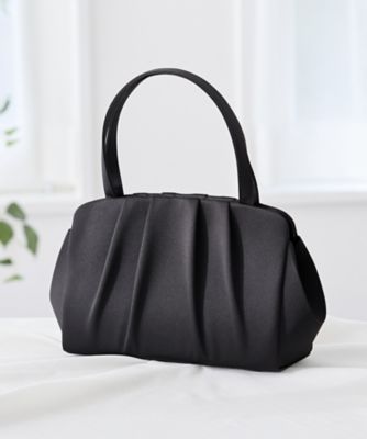 ＜CARETTE (Women)＞オンライン限定【喪服・礼服・フォーマル】タックデザインのソフトブラックバッグ