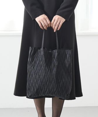 【オンライン限定】プリーツ生地のフォーマルバッグとポーチセット（喪服・ブラックフォーマル・セレモニー・お受験）