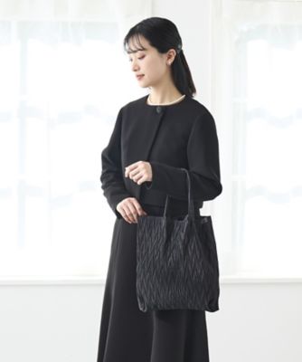 【オンライン限定】プリーツ生地のフォーマルバッグとポーチセット（喪服・ブラックフォーマル・セレモニー・お受験）