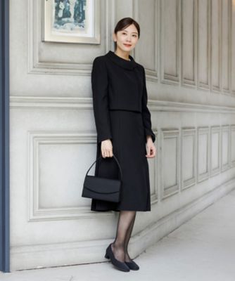 ＜CARETTE (Women)＞オンライン限定【オールシーズン・喪服・礼服・フォーマル】ロールカラージャケット×前開きロングワンピース
