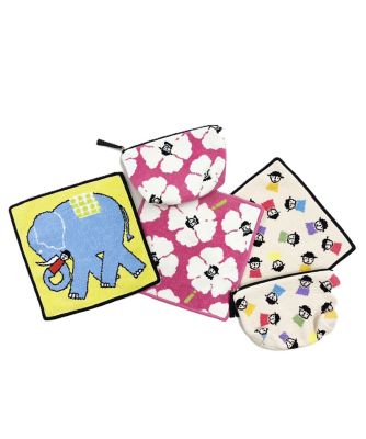花柄シェニールポーチ　Ｐ３７０５０５