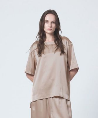 ＜Foo Tokyo＞シルクサテンプルオーバー　ピンクベージュ