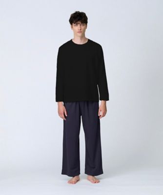 メンズ】シルクコットンロングスリーブTシャツ ブラック | Foo Tokyo 