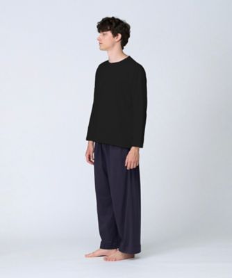 メンズ】シルクコットンロングスリーブTシャツ ブラック | Foo Tokyo 