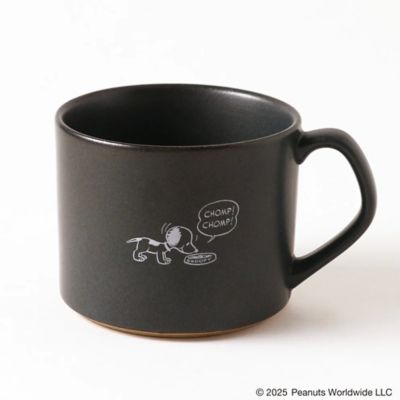 PEANUTS Cafe (Women)/ピーナッツ カフェ フラットシリーズ マグカップ ブラック