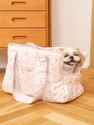 ＜gelato pique (Women)＞【ＣＡＴ＆ＤＯＧ】ストロベリー柄キルティングキャリーバック