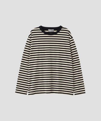 新品タグ付 イギリス製 マーガレットハウエル ストライプコットンジャージー 希少 Tシャツ STRIPE COTTON JERSEY TOP