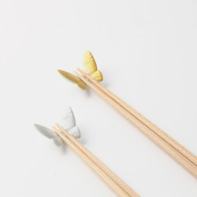 バタフライ　箸置き　２膳セット　ゴールド×シルバー　