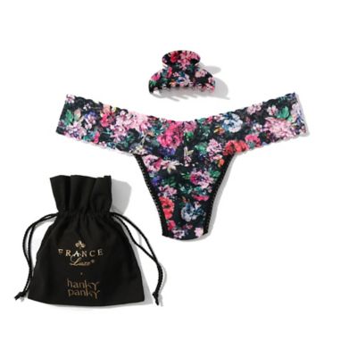 FRANCE LUXE (Women)/フランスラックス スモールクチュールジョー ハンキーパンキー プリンテッド シグニチャー レース ロー ライズタンガ ピオニー/ピンクセット
