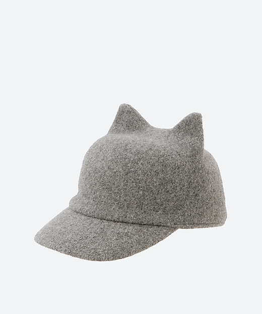  猫耳バスクキャップ グレー 帽子