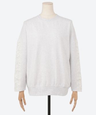 【送料無料】marble SUD (Women/大きいサイズ)/マーブルシュッド レースパンダ裏毛 SWEAT 02FS002123 01 WHT トップス【三越伊勢丹/公式】