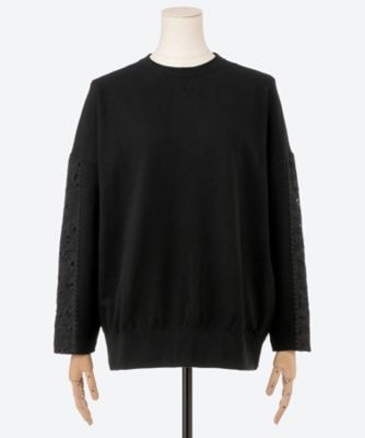 【送料無料】marble SUD (Women/大きいサイズ)/マーブルシュッド レースパンダ裏毛 SWEAT 02FS002123 02 BLK トップス【三越伊勢丹/公式】