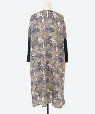 美品 マーブルシュッド ブラウス riddle ボウタイ ノーカラー 総柄 riddle 袖リブOP | marble SUD (Women/大きいサイズ)/マーブル