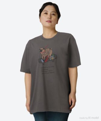 EMB Pug BIG TEE | marble SUD (Women/大きいサイズ