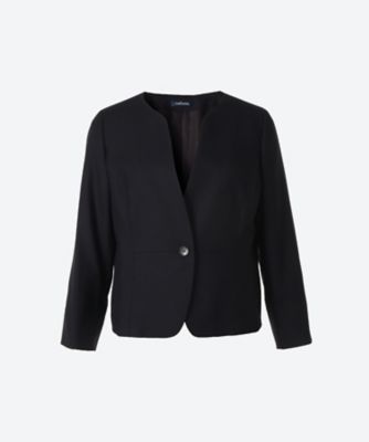 ウールシルクドビー ノーカラージャケット プラスサイズ otobid.co.id