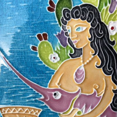 ★クレアツィオーニ　ルチアーノ　陶板画　タオルミーナ（ＴＡＯＲＭＩＮＡ）