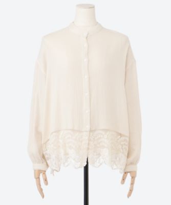 【送料無料】marble SUD (Women/大きいサイズ)/マーブルシュッド レースポニー シャツ 05FF069053 01 WHT トップス【三越伊勢丹/公式】