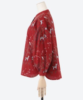 ★希少 シュリンプス ボリューム フェイク ファーコート 総柄 葡萄 ブラック starry forest ソデシャーリングブラウス