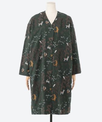 【送料無料】marble SUD (Women/大きいサイズ)/マーブルシュッド starry forest Vネックコート 06FF074005 69 D.GRN コート・ジャケット【三越伊勢丹/公式】