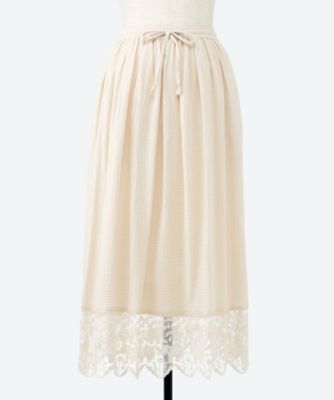 【送料無料】marble SUD (Women/大きいサイズ)/マーブルシュッド レースポニー ギャザースカート 07FF069056 01 WHT 【三越伊勢丹/公式】