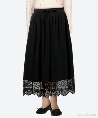 ＜marble SUD (Women/大きいサイズ)＞レースポニー　ギャザースカート　０７ＦＦ０６９０５６