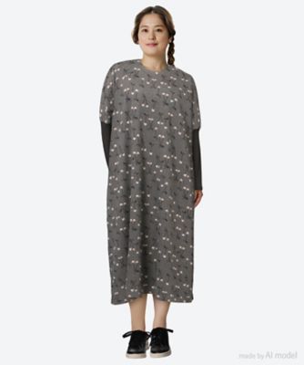 ＜marble SUD (Women/大きいサイズ)＞ｃｈｅｒｒｙ　ＪＱ　ソデリブワンピース　０３ＦＦ０７９１１４