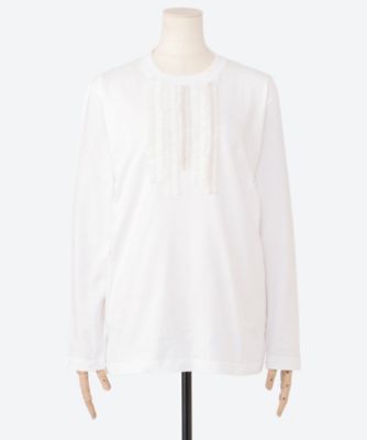 【送料無料】marble SUD (Women/大きいサイズ)/マーブルシュッド フリル L/S Tシャツ 12FF079279 01 WHT トップス【三越伊勢丹/公式】