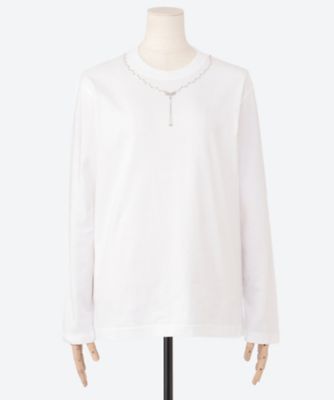 【送料無料】marble SUD (Women/大きいサイズ)/マーブルシュッド ビーズNL L/S Tシャツ 12FF999280 01 WHT トップス【三越伊勢丹/公式】