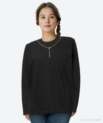 【送料無料】marble SUD (Women/大きいサイズ)/マーブルシュッド ビーズNL L/S Tシャツ 12FF999280 02 BLK トップス【三越伊勢丹/公式】