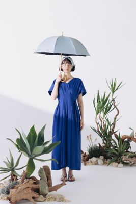 untule日傘 トップレス2段折/無地（ネイビー） 2段2WAY 折りたたみ日傘