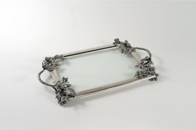 ＜Atelier Junko＞トレー　ガラス　スクエア　ラズベリー