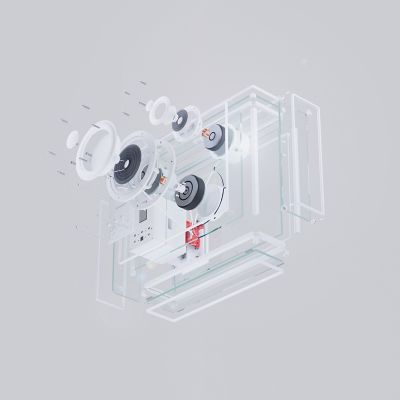 Ｔｒａｎｓｐａｒｅｎｔ　Ｓｐｅａｋｅｒ｜トランスペアレント　スピーカー　ホワイト｜Ｈｉ－Ｆｉ　Ｂｌｕｅｔｏｏｔｈスピーカー