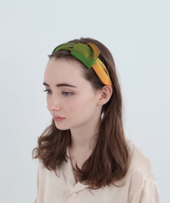 ウォータカラーシルクヘアバンド　ミスティレイク