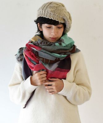 ＜BASCO (Women/大きいサイズ)＞ＭｏｕｎｔａｉｎＨａｒｅ　ゆきうさぎ／Ｋｕｓａ　Ｋａｎｍｕｒｉストール