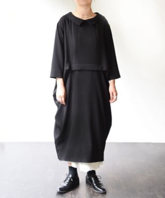 ＜BASCO (Women/大きいサイズ)＞レールドレス　襟付のコクーンシルエットワンピース