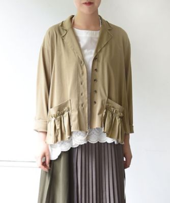 ケーシージャケット ビンテージ風生地に断ち切りポケットのジャケット 三越伊勢丹オンラインストア 公式