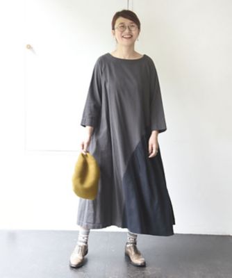 チャチャワンピース　デザイン切り替えでソフトなドレス