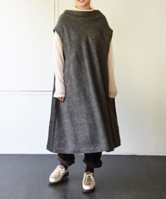 ＜BASCO (Women/大きいサイズ)＞ホルン　異素材の掛け合わせデザインワンピース