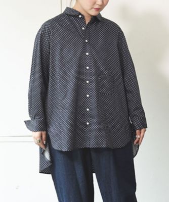 BASCO (Women/大きいサイズ)/バスコ スクア・Ｄ　バッグロングの丸襟シャツ