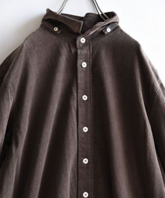 ブラスロング　細コーデュロイのロングシャツ