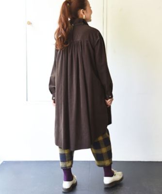 ブラスロング　細コーデュロイのロングシャツ
