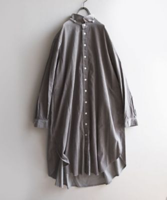 ブラスロング　細コーデュロイのロングシャツ