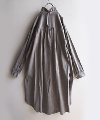 ブラスロング　細コーデュロイのロングシャツ