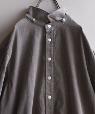 ブラスロング　細コーデュロイのロングシャツ