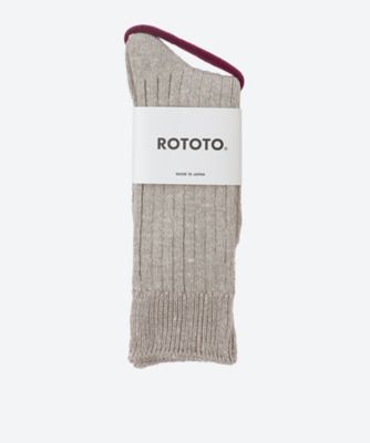 ROTOTO(R) (Women)/ロトト ソックス　ＬＩＮＥＮ　ＣＯＴＴＯＮ　ＲＩＢＢＥＤ　ＣＲＥＷ　ＳＯＣＫＳ　Ｒ１４６１―２３１
