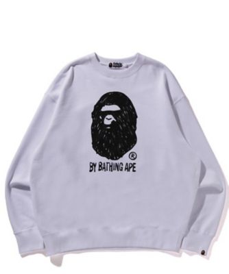 ＜三越伊勢丹/公式＞ A BATHING APE(R)・BAPE(R) (Men)/アベイシングエイプ(R)・ベイプ(R) スウェット HAND DRAW APE HEAD CREWNECK 001SWK301303М WHITE トップス【三越伊勢丹/公式】