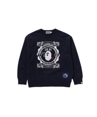 ＜A BATHING APE(R)・BAPE(R) (Men)＞スウェット　ＪＡＰＡＮＥＳＥ　ＭＯＴＩＦ　ＣＲＥＷＮＥＣＫ　００１ＳＷＫ２２１００４Ｆ